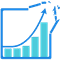 Salient Skilz logo. (a blue bar graph with a curved arrow rising from the bottom left up along the peaks of the graph to form an exponential function. The arrow shatters through the top right of box containing the graph)